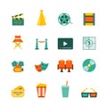 Cinema Flat Icons Set