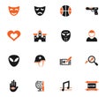 cinema genre icon set