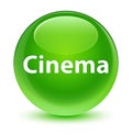 Cinema glassy green round button