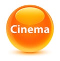 Cinema glassy orange round button