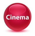 Cinema glassy pink round button