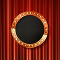 Cinema golden round frame