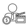 Cinema Half Glyph Style vector icon which can easily modify or edit Royalty Free Stock Photo