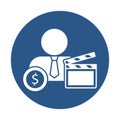 Cinema Half Glyph Style vector icon which can easily modify or edit Royalty Free Stock Photo