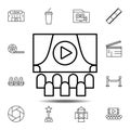 cinema, hall, screen, people icon. Simple thin line, outline vector element of Cinema icons set for UI and UX, website or mobile Royalty Free Stock Photo