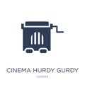 cinema hurdy gurdy icon. Trendy flat vector cinema hurdy gurdy i