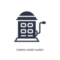 cinema hurdy gurdy icon on white background. Simple element illustration from cinema concept