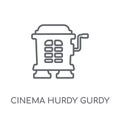 cinema hurdy gurdy linear icon. Modern outline cinema hurdy gurd