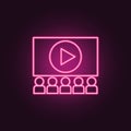 cinema icon. Elements of Spotlight stage in neon style icons. Simple icon for websites, web design, mobile app, info graphics Royalty Free Stock Photo
