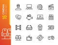 Minimal cinema line icon set Royalty Free Stock Photo