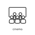 Cinema icon. Trendy modern flat linear vector Cinema icon on white background from thin line Cinema collection Royalty Free Stock Photo