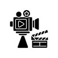 Cinema industry black glyph icon