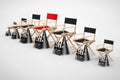 Cinema Industry Concept. Director Chairs, Movie Clappers and Meg Royalty Free Stock Photo