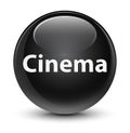 Cinema glassy black round button