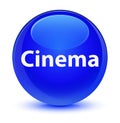 Cinema glassy blue round button