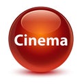 Cinema glassy brown round button