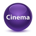 Cinema glassy purple round button