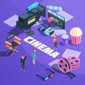 Cinema Isometric Composition