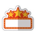 Cinema lights label icon