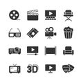 Cinema line icon in flat style. Entertainment set vector illustration on white isolated background. Movie media business concept Royalty Free Stock Photo