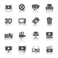 Cinema line icon in flat style. Entertainment set vector illustration on white isolated background. Movie media business concept Royalty Free Stock Photo