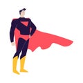 Cinema with Man Character Actor in Superhero Costume Engaged in Movie Shooting Vector Illustration