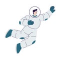 Cinema with Man Character Actress in Spacesuit Engaged in Movie Shooting Vector Illustration