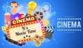 Cinema and Movie Banner Royalty Free Stock Photo