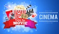 Cinema and Movie Banner Royalty Free Stock Photo