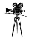 Cinema movie camera side view template Royalty Free Stock Photo