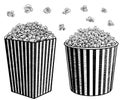 Cinema, movie, collection illustration, drawing, engraving, ink, line art, vectorPopcorn in box illustration, drawing, engraving, Royalty Free Stock Photo