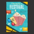 Cinema Movie Festival Placard Banner Card. Vector