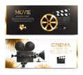 Cinema Movie Horizontal Banners Royalty Free Stock Photo
