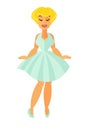 Cinema movie or musical theater actress vector flat icon