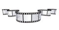 Cinema, movie and photography 35mm film strip template. Vector illustration of 3D film strip element. Royalty Free Stock Photo
