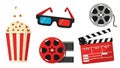 Cinema and Movie Production Elements Vector Set Royalty Free Stock Photo