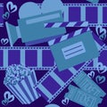 Cinema and movie. Seamless pattern for web design or print. Royalty Free Stock Photo