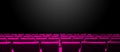 Cinema movie theatre with pink seats rows and a black background. Horizontal banner