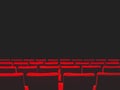 Cinema movie theatre with red seats rows and a black background Royalty Free Stock Photo