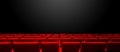 Cinema movie theatre with red seats rows and a black background. Horizontal banner Royalty Free Stock Photo