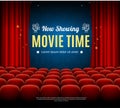 Cinema Movie Time Background Card. Vector