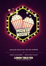 Cinema, movie time posterr, flyer or banner design. Royalty Free Stock Photo