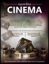 Cinema movie vector poster design