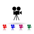 Cinema multi color icon. Simple glyph, flat vector of media icons for ui and ux, website or mobile application Royalty Free Stock Photo