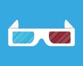 Cinema paper stereo 3d glasses Royalty Free Stock Photo