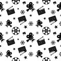 Cinema pattern black Royalty Free Stock Photo