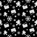 Cinema pattern white Royalty Free Stock Photo