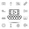 cinema, people, hall, screen icon. Simple thin line, outline vector element of Cinema icons set for UI and UX, website or mobile Royalty Free Stock Photo