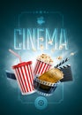 Cinema Poster Design Template Royalty Free Stock Photo