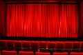 Cinema - red indoor Royalty Free Stock Photo